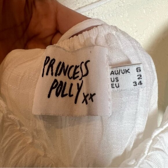 Princess Polly Danny white open back fit and flare tiered ruffled mini dress - Picture 11 of 13